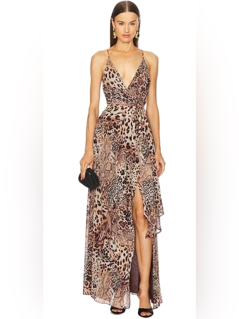 REVOLVE Natalia Gown Brown Animal Print XL NWT